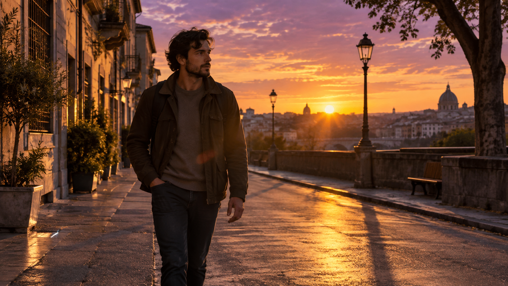 Plimbare pe strada Golden-Hour