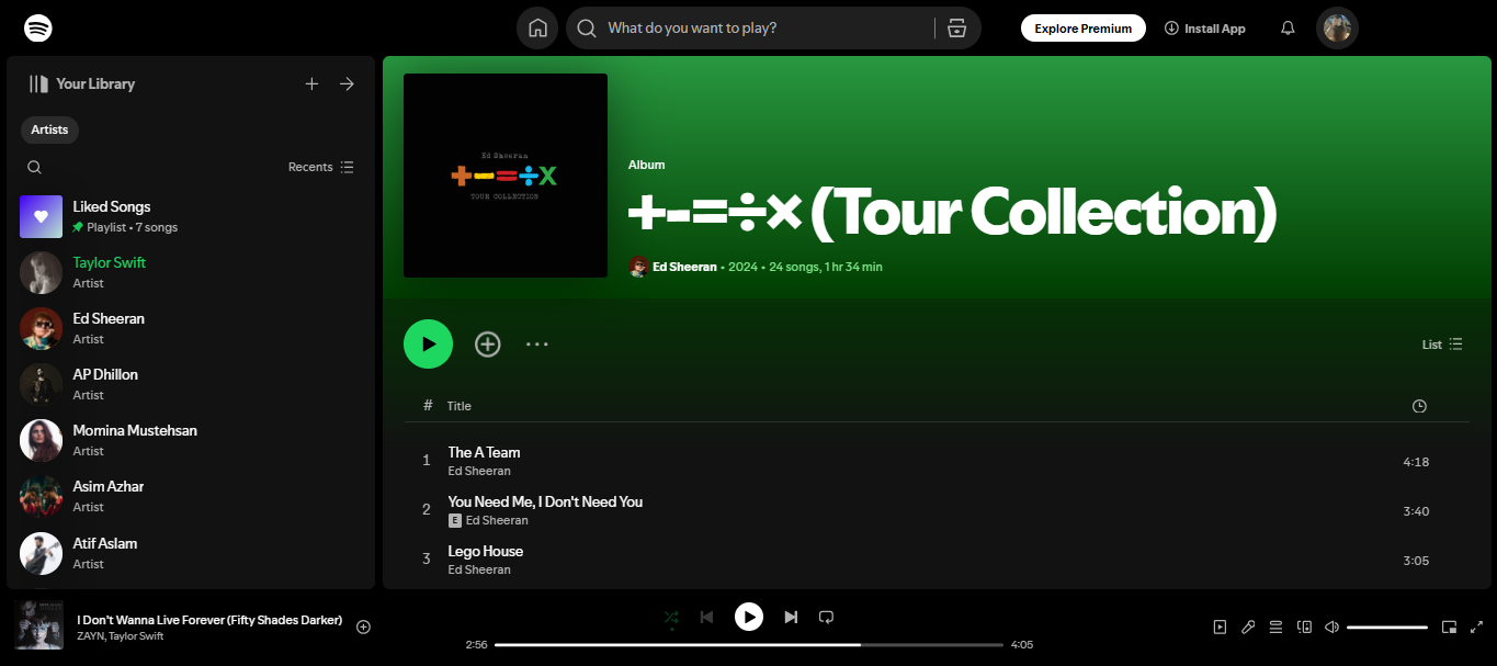 +–=÷× by Ed Sheeran – one of the most listened-to albums on Spotify