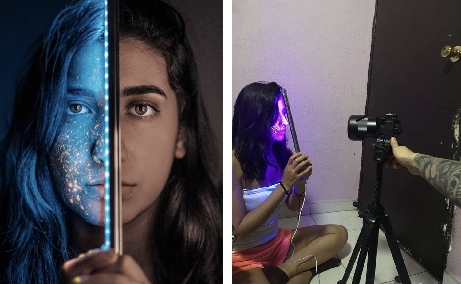 Behind-the-scenes Instagram photo montage idea