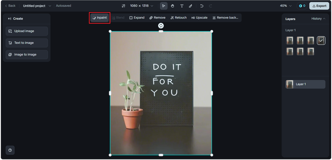 Inpaint to change text in image