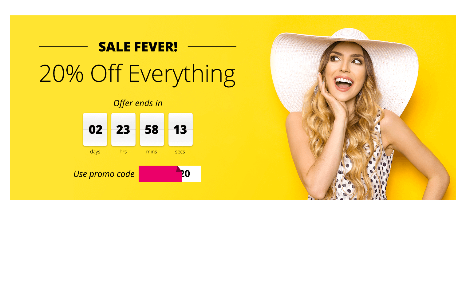 Countdown timer promotion ad