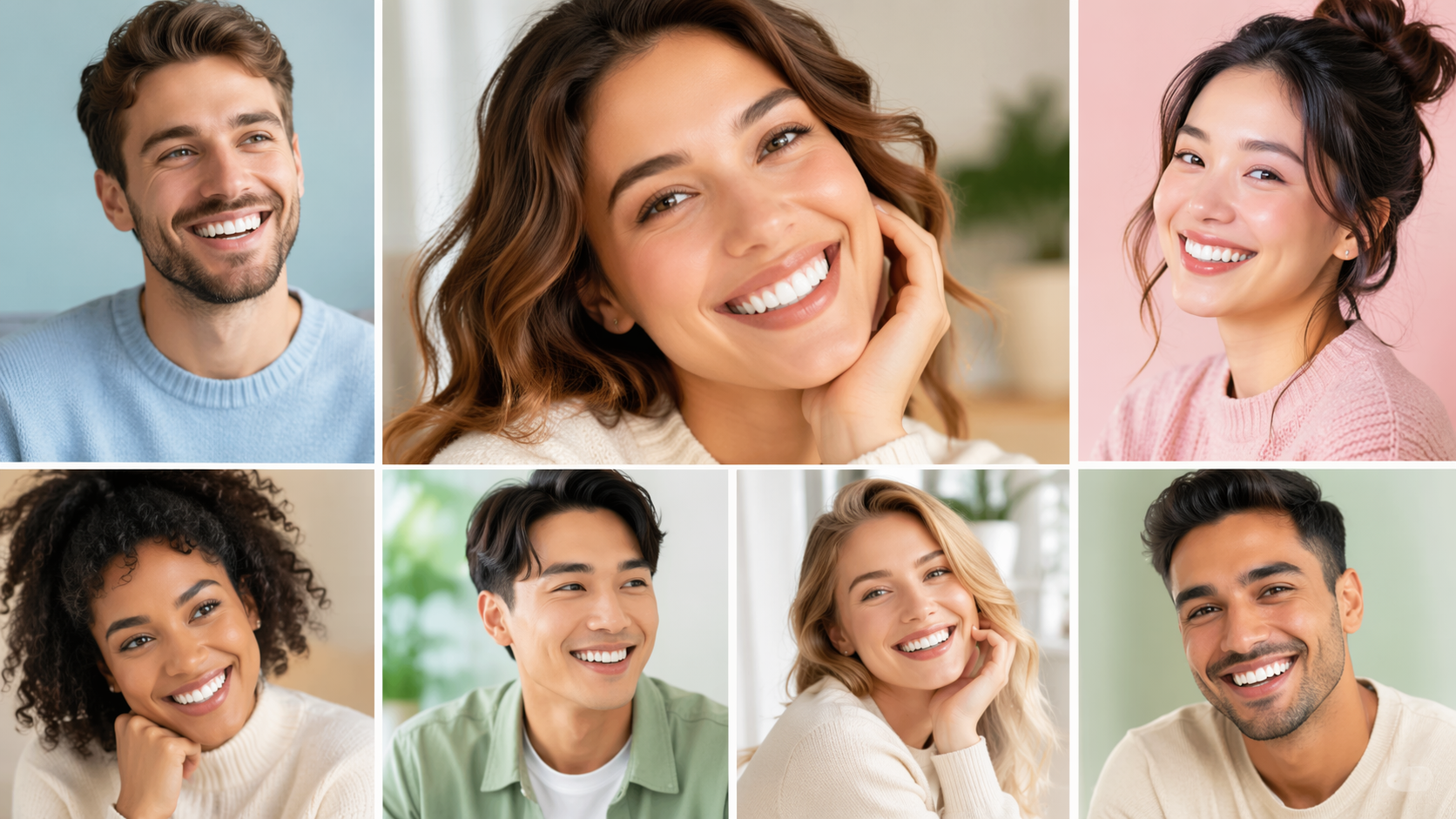 Dreamina Zahnaufhellungsfilter Prompt Beispiel 5: Pastell Beauty Smile Board