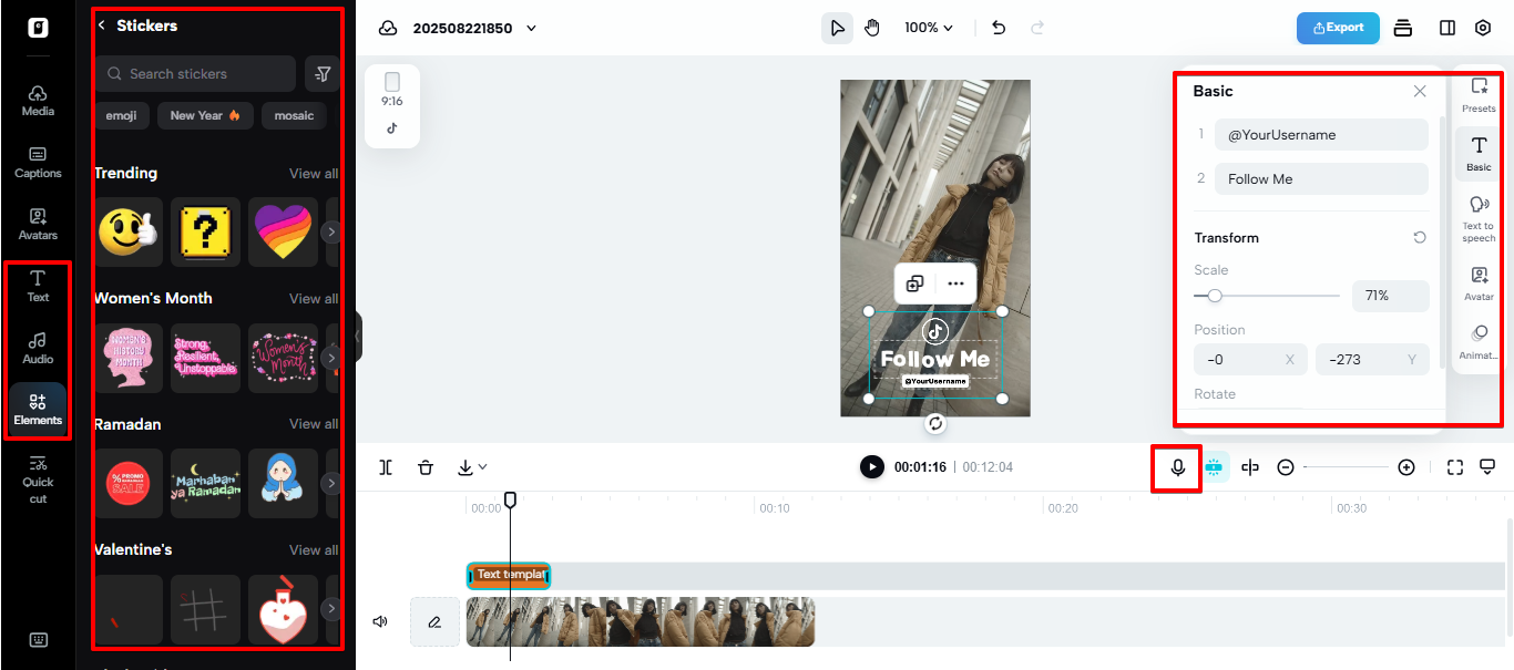 Mga kasangkapan sa anotasyon sa Pippit