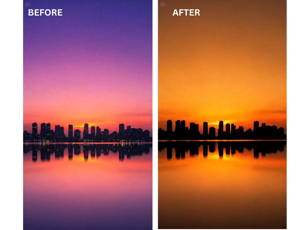 Prompt for a city skyline at sunset 