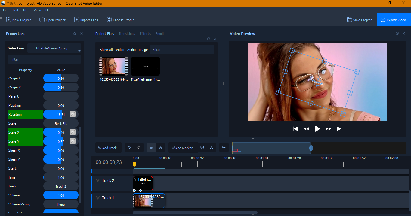 Animate the title by keyframing