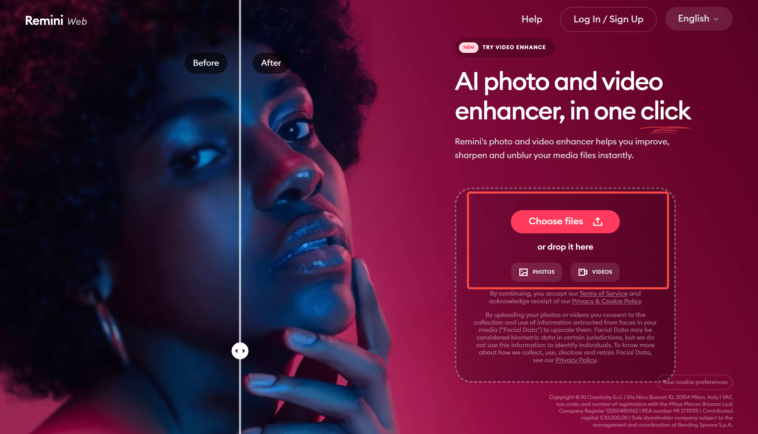 Opening the Remini AI photo enhancer