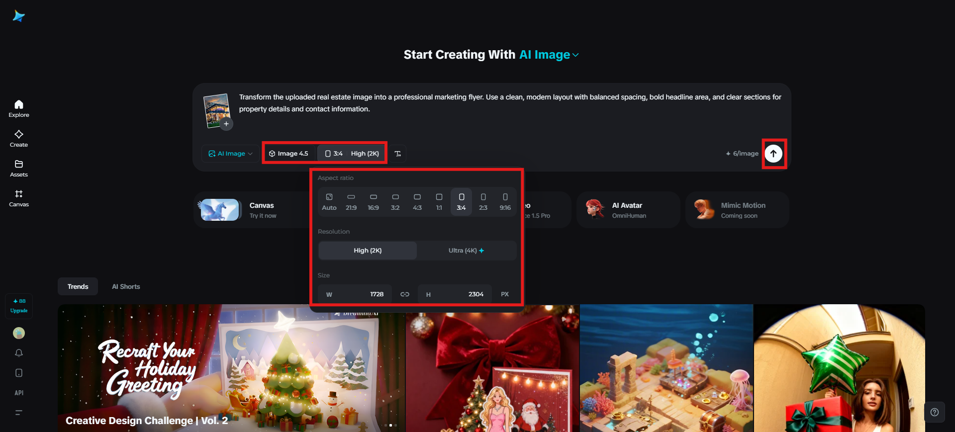 Select model and customize settings