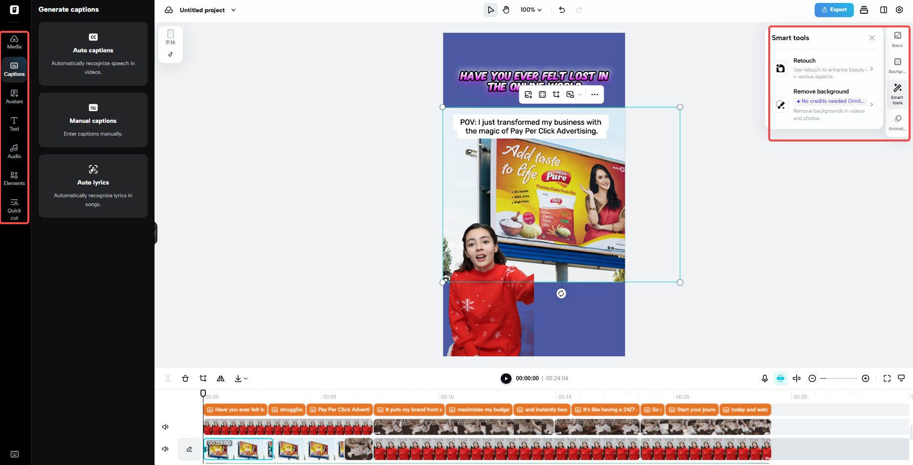 Advanced editing tools