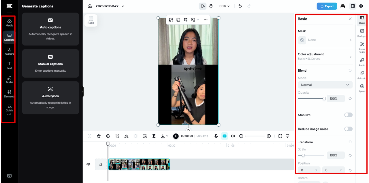 comprehensive video editor