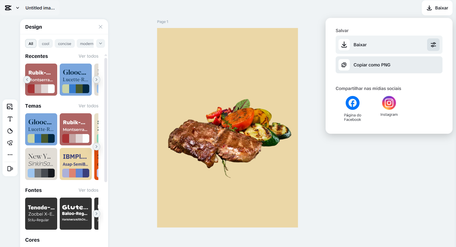 Exporting a high-resolution image without a background