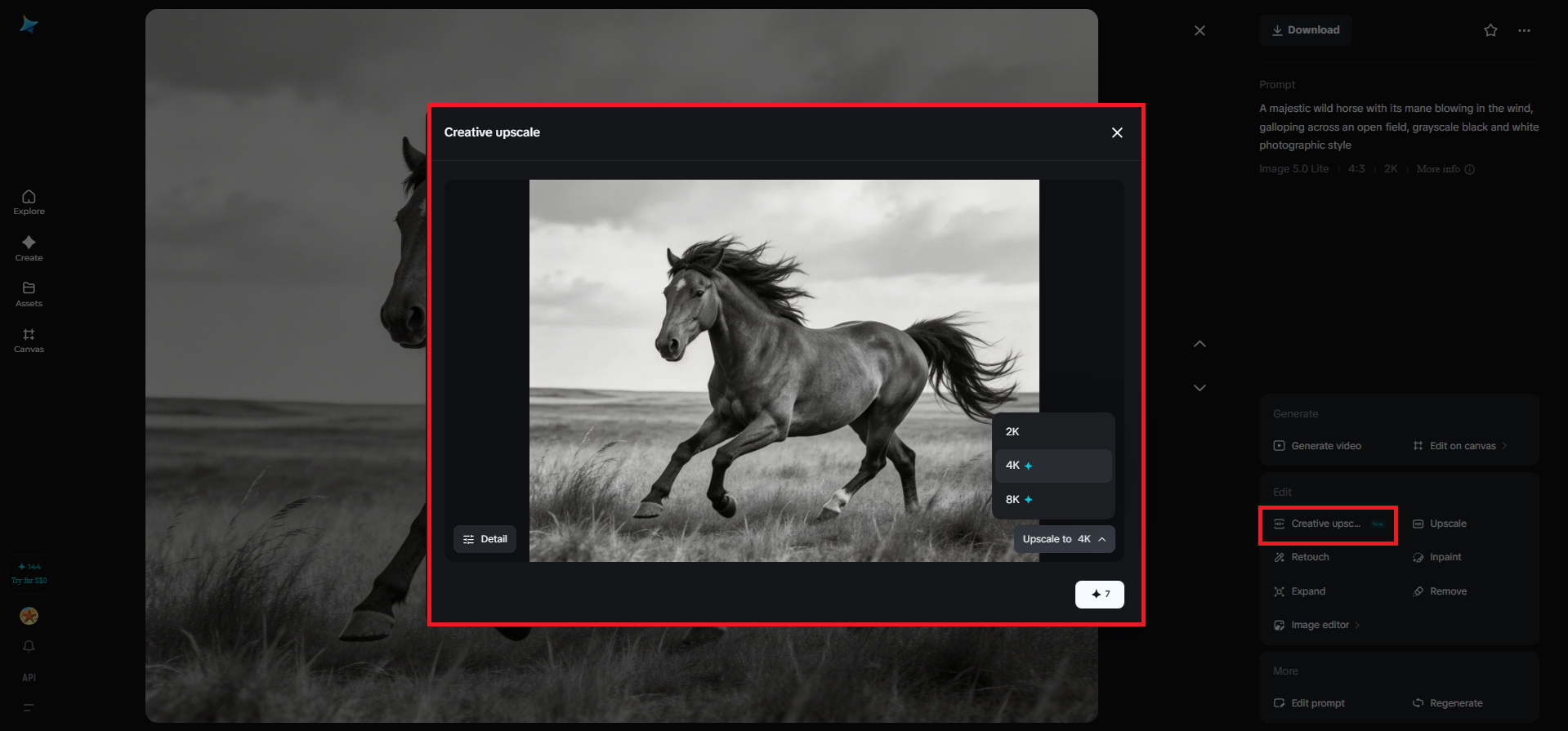 Recurso criativo de luxo em Dreamina