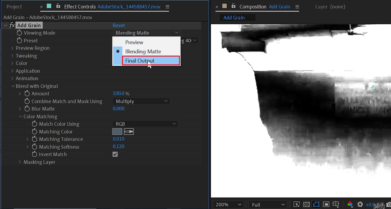Refining the grain effect in After Effects