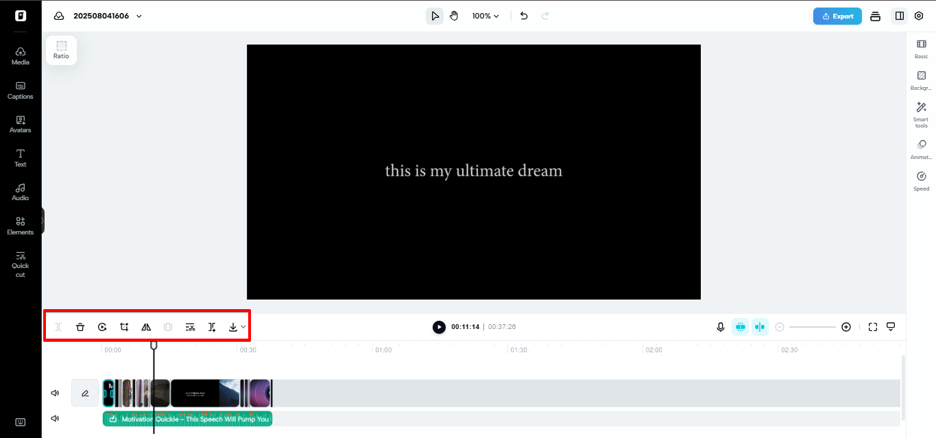 Frame‑level cut, trim, delete, adjust in Pipipt