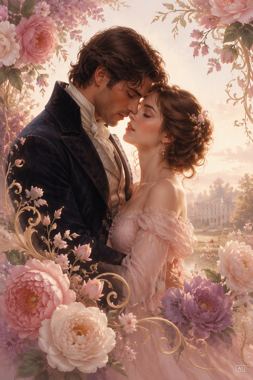 Book cover romance design image generated by Pippit