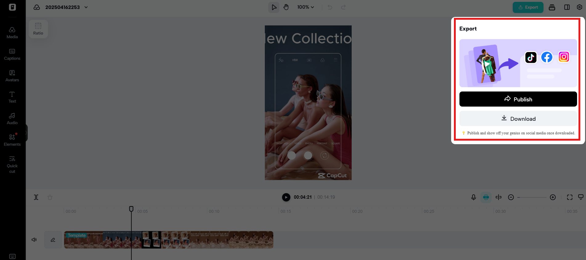 Exportera och publicera video