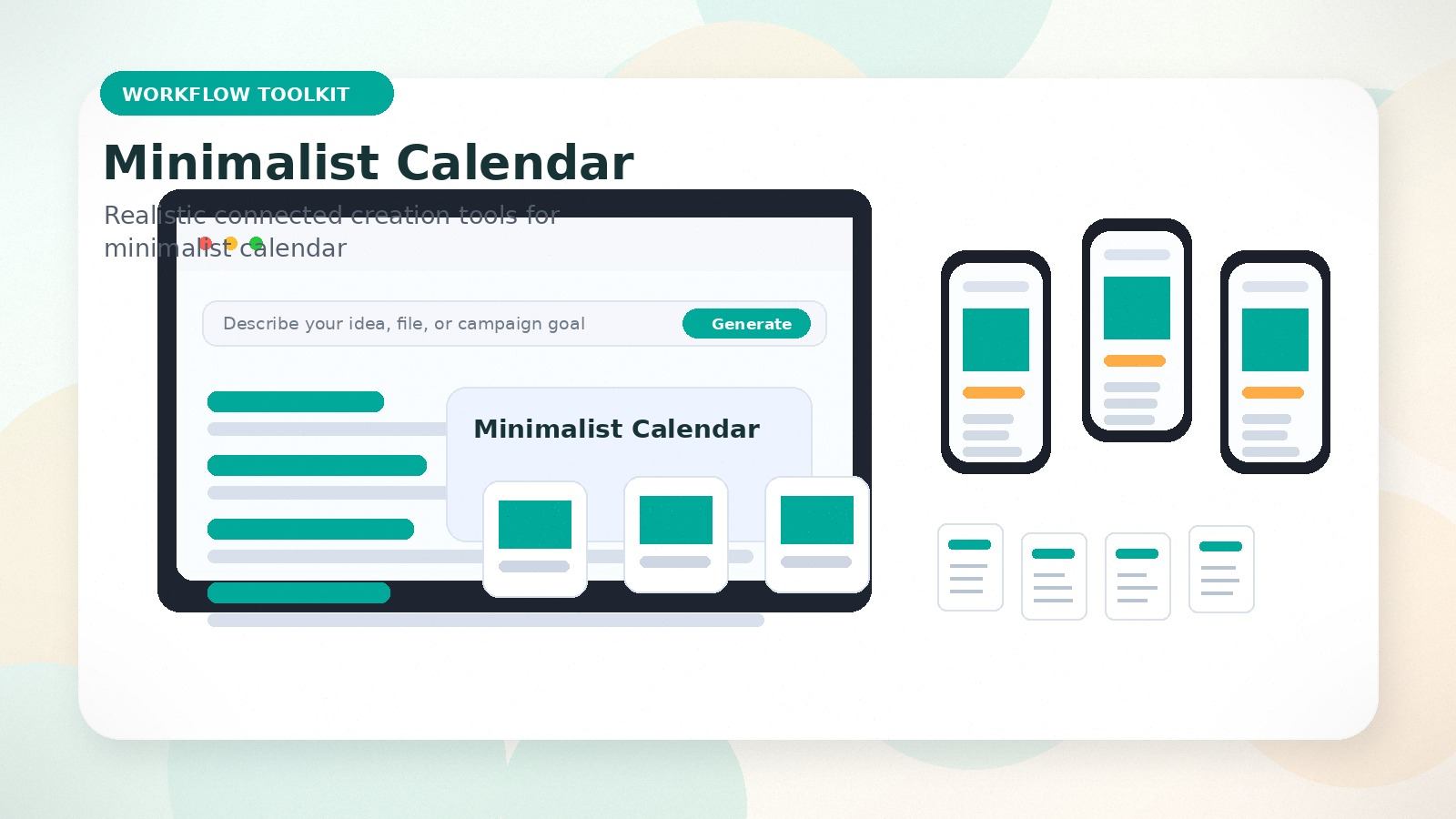Minimalist Calendar realistic workflow toolkit visual for minimalist calendar