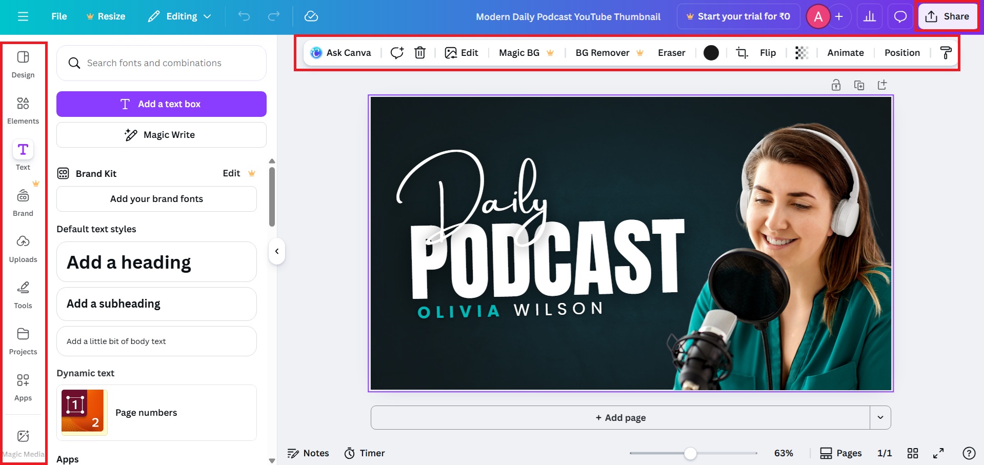 Edit, enhance, and download your design