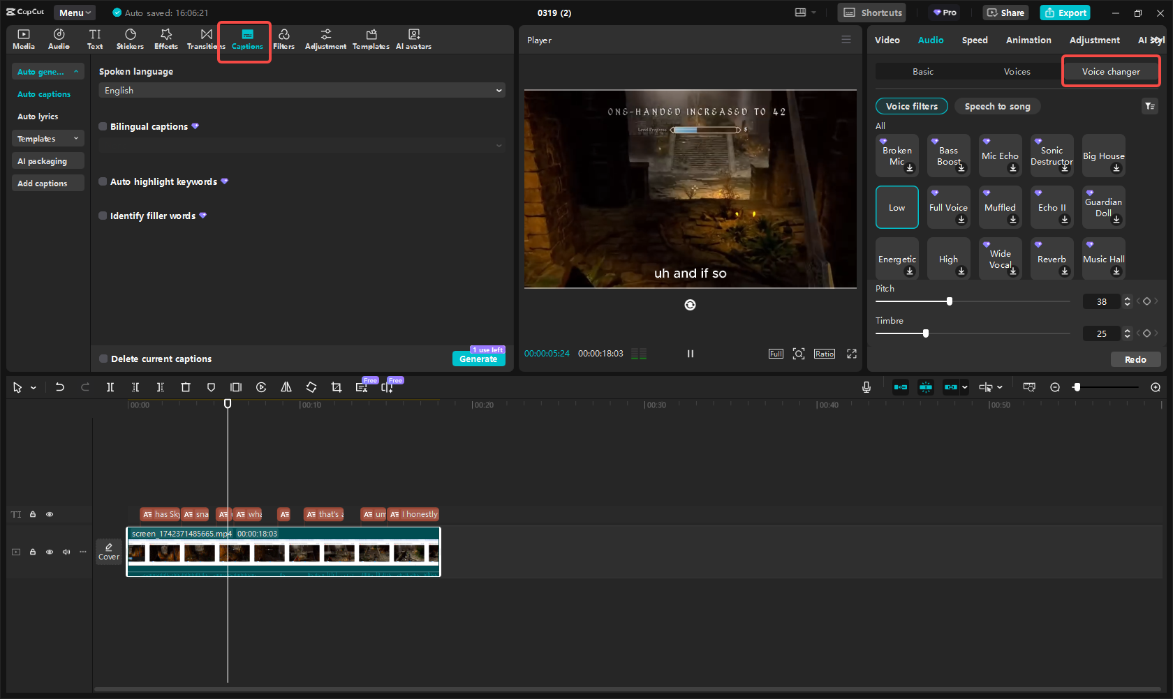 Modifier votre enregistrement dans CapCut