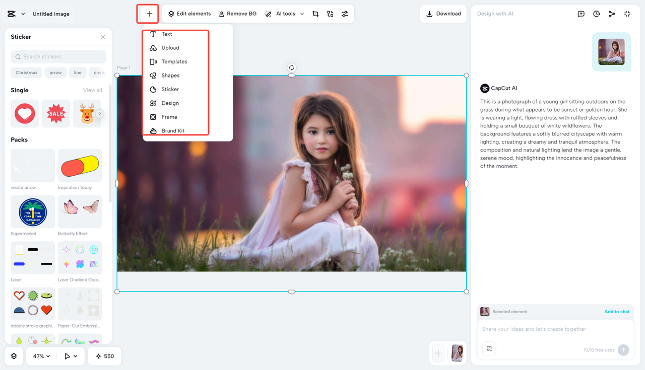 Add visuals to the image