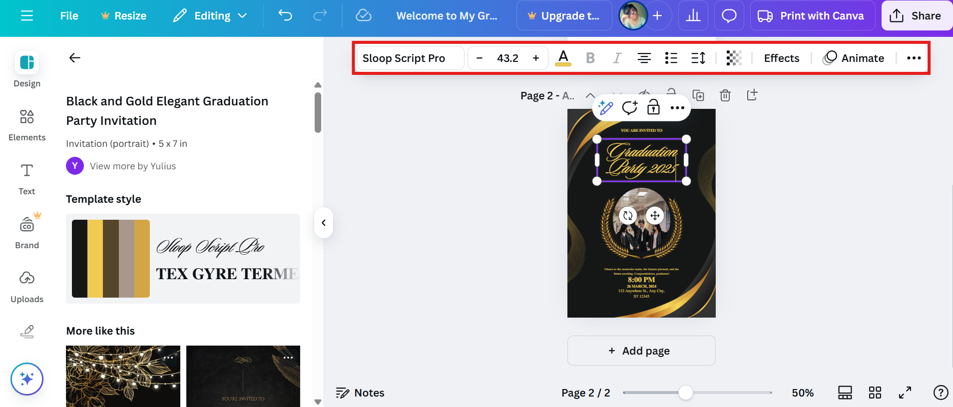 Customize the template