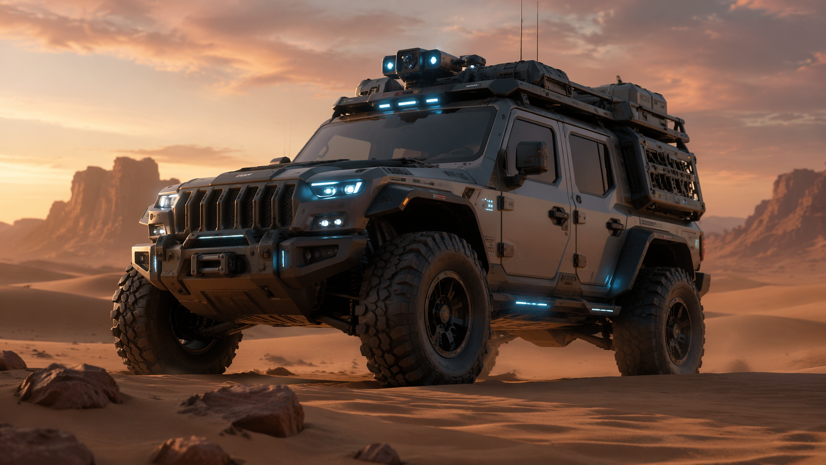 Dreamina chatgpt jeep prompt prompt example 6: Forest Track SUV Visual