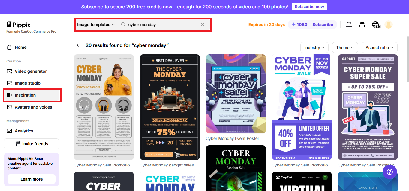 Cyber Monday-themed image and poster templates
