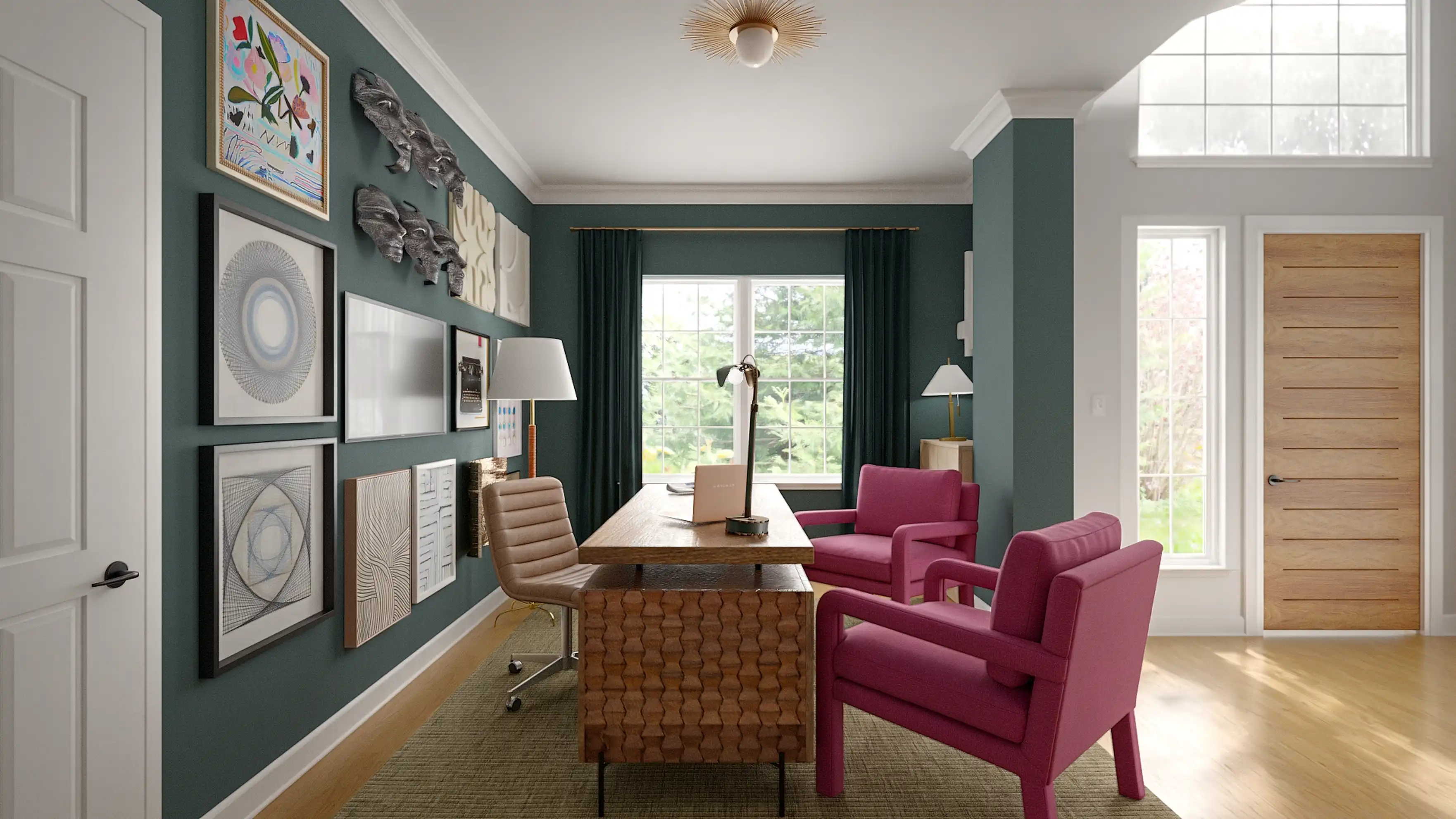 Glam and Eclectic Office by designer Alix