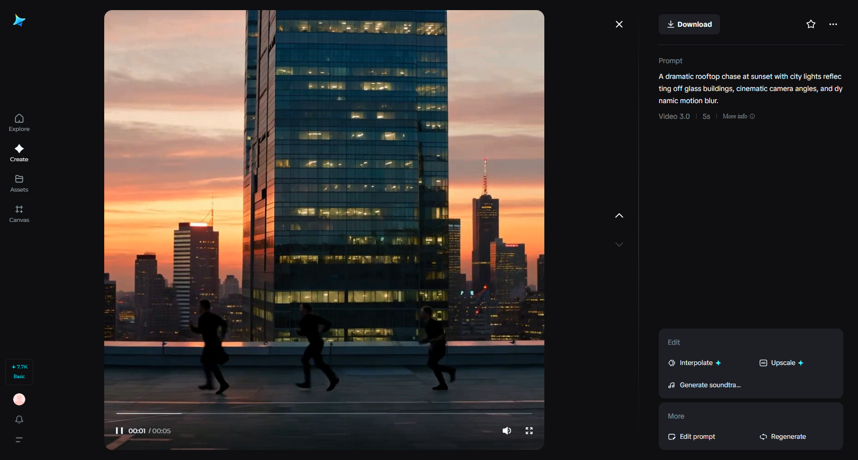 Film pre-visualization AI-generated scene