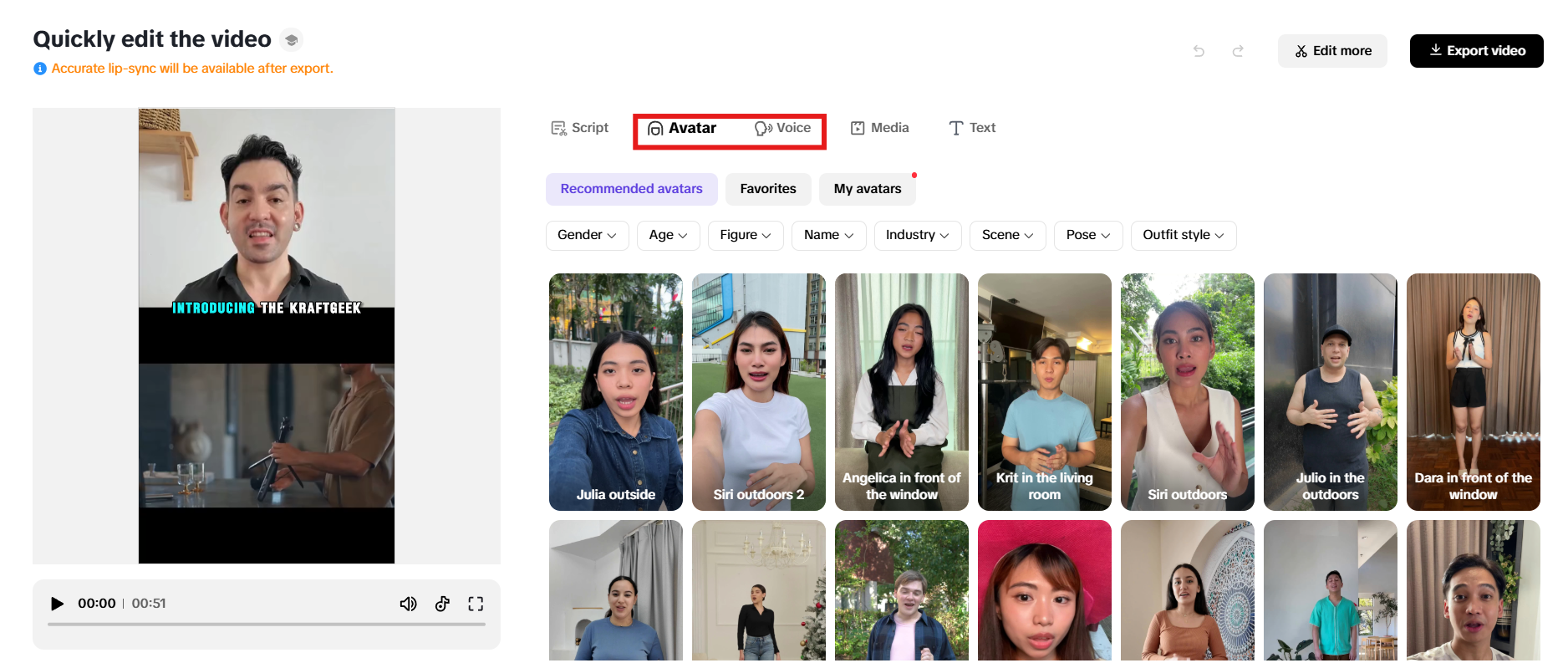 Smart avatars and voices