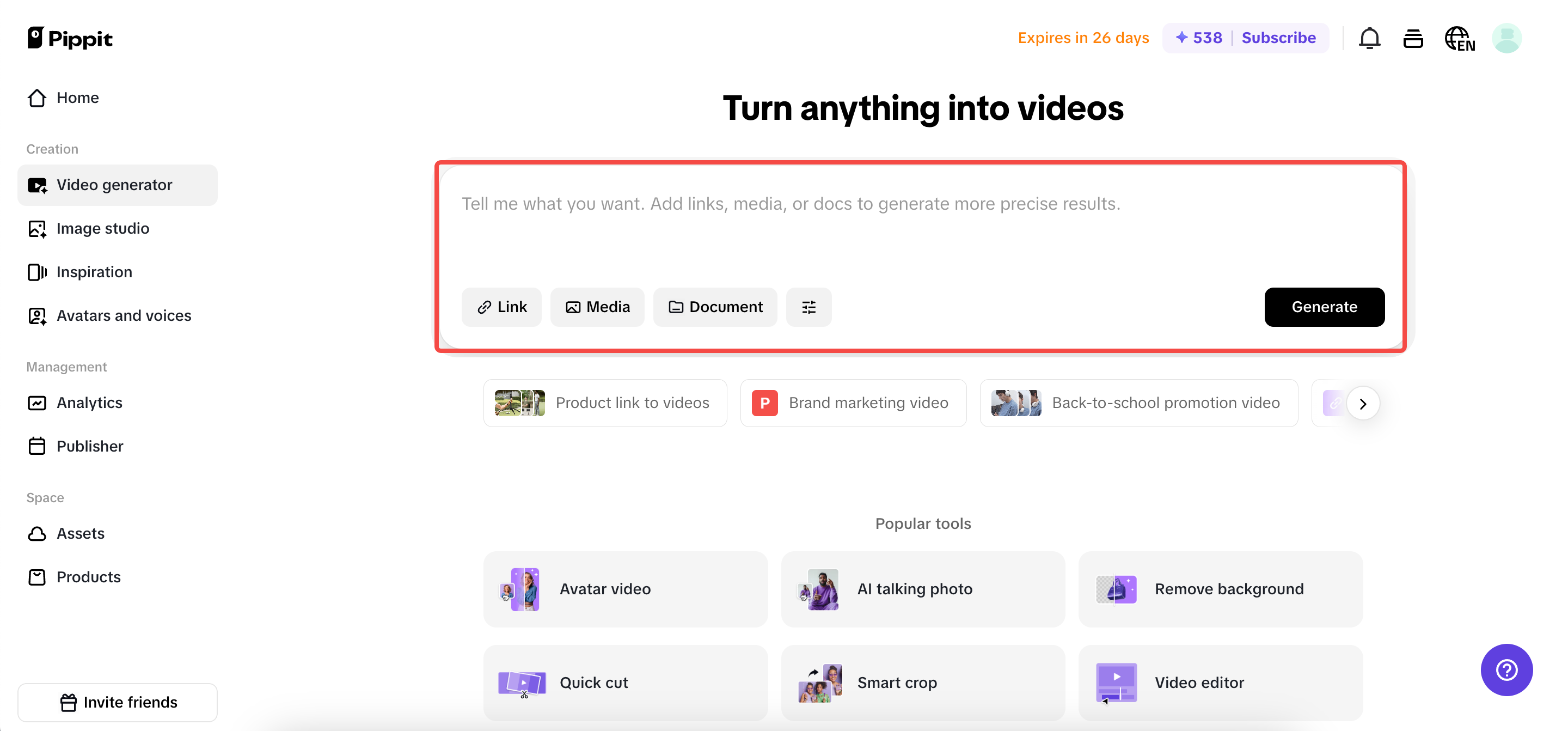 Start with links or media