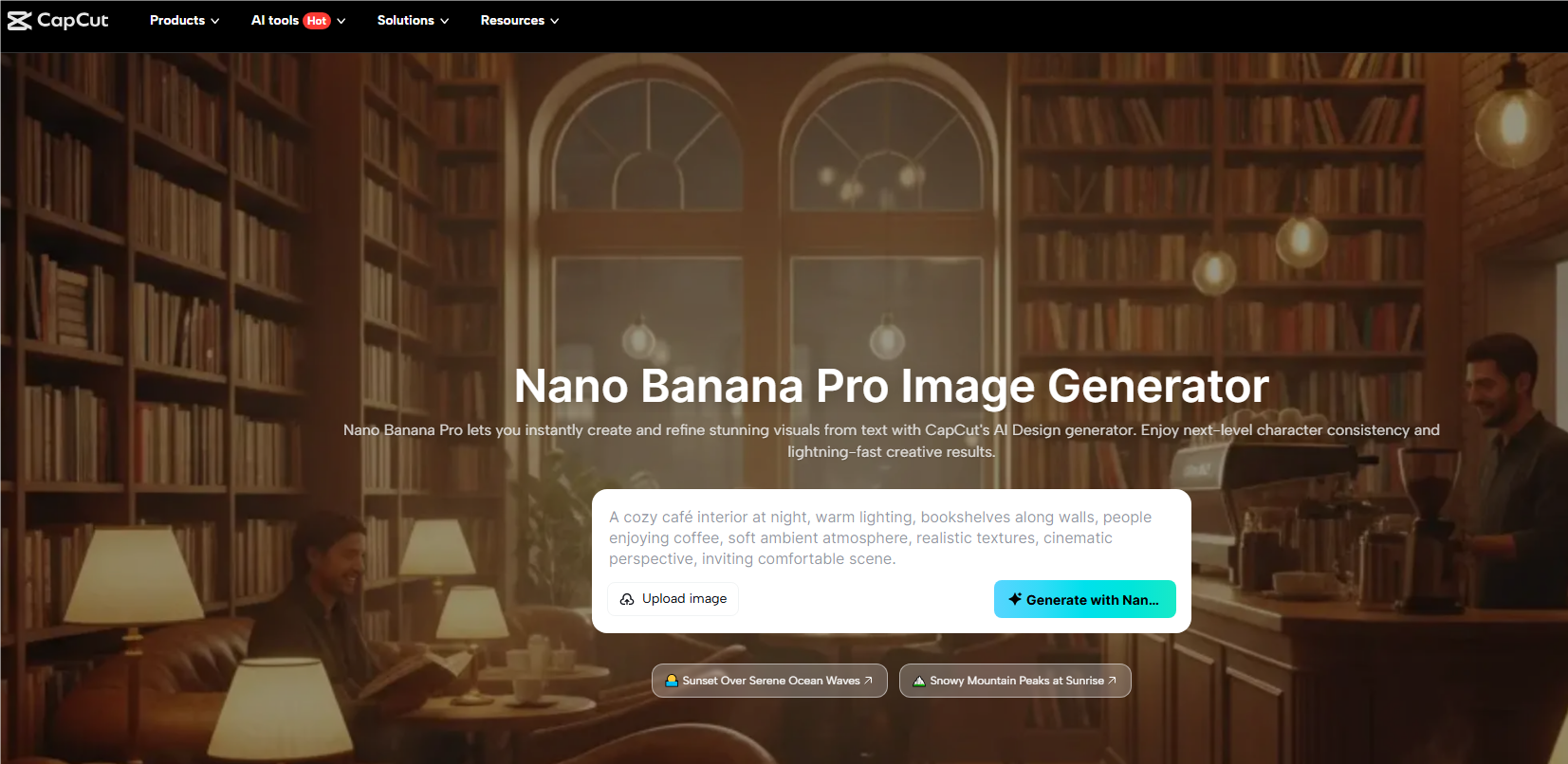 CapCut Modelo de generación de imágenes Nano Banana Pro AI