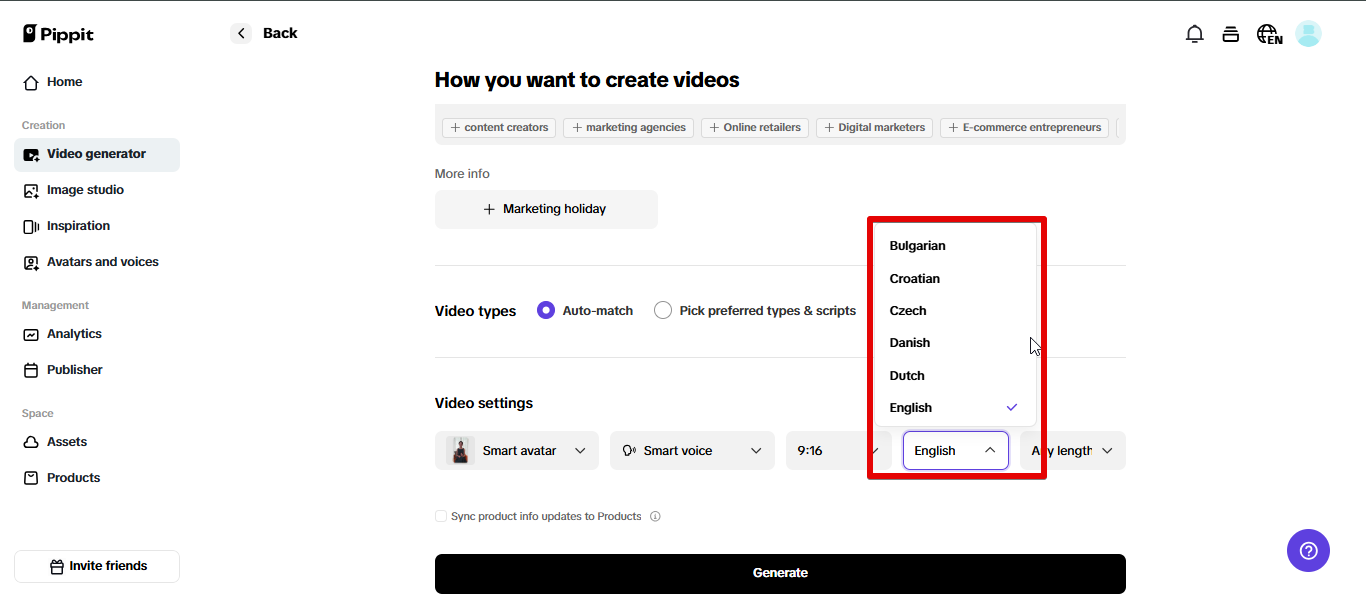 Multi-lingual support
