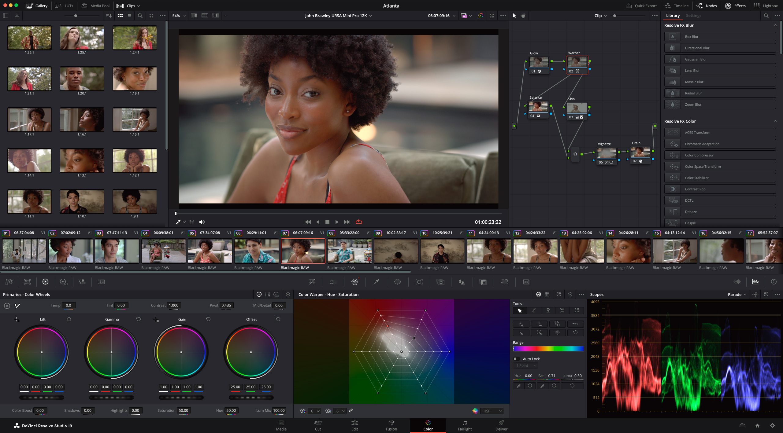 Interface of DaVinci Resolve - one of the best video editor
