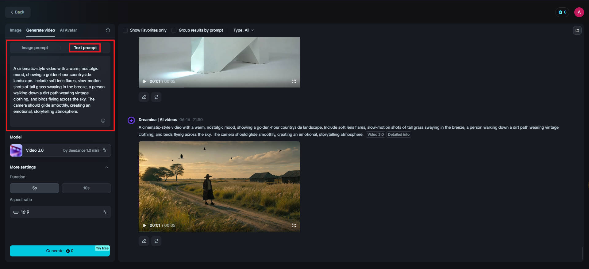 create ai video free