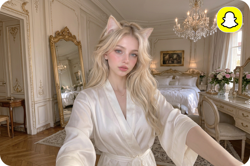 Conception de messages de style filtre oreilles de chat Snapchat