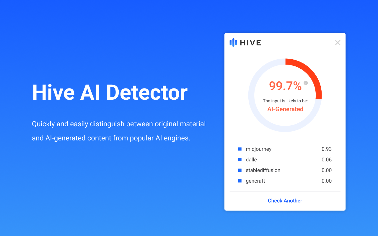 Hive moderation's interface