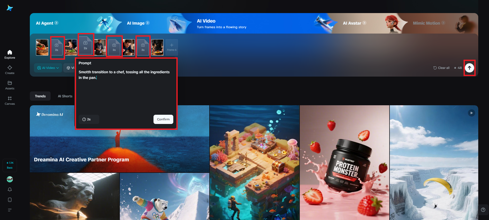 Add prompts and adjust transitions