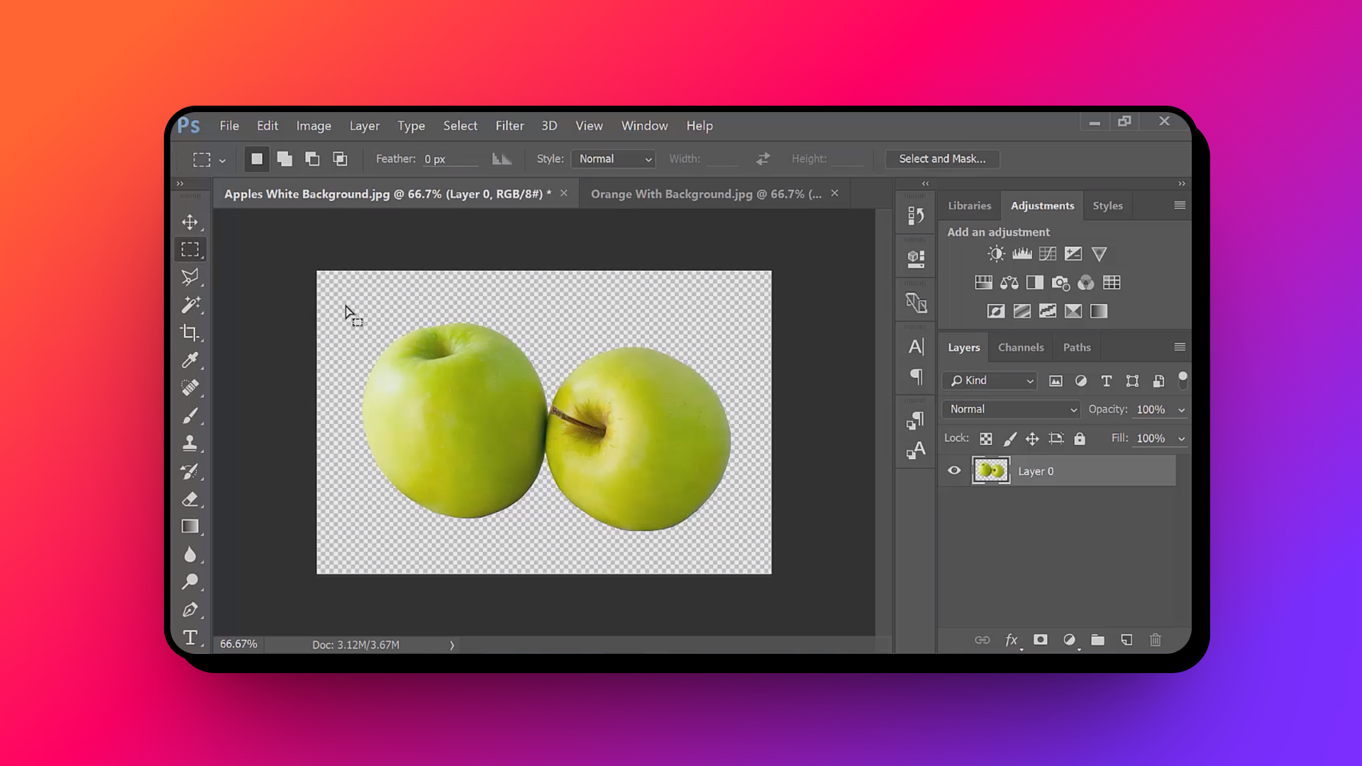 Save the transparent background image