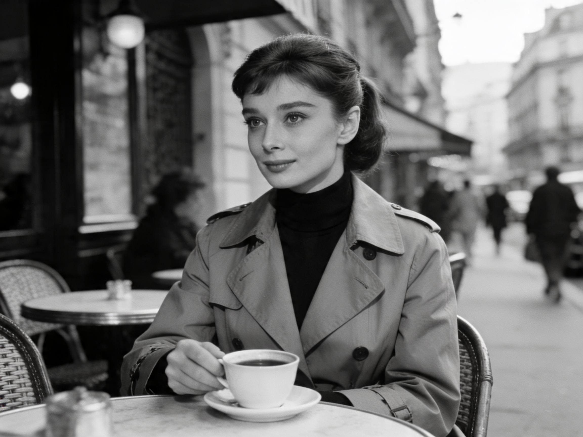 Prompt for 1960s French new wave cafe