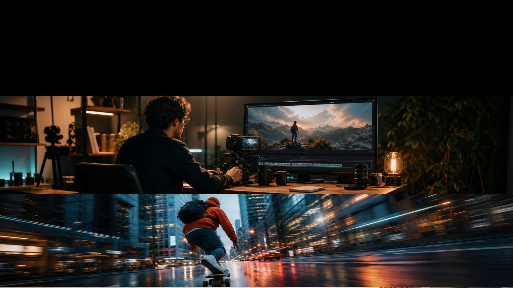 Newtake AI Video Generator original 16:9 hero visual