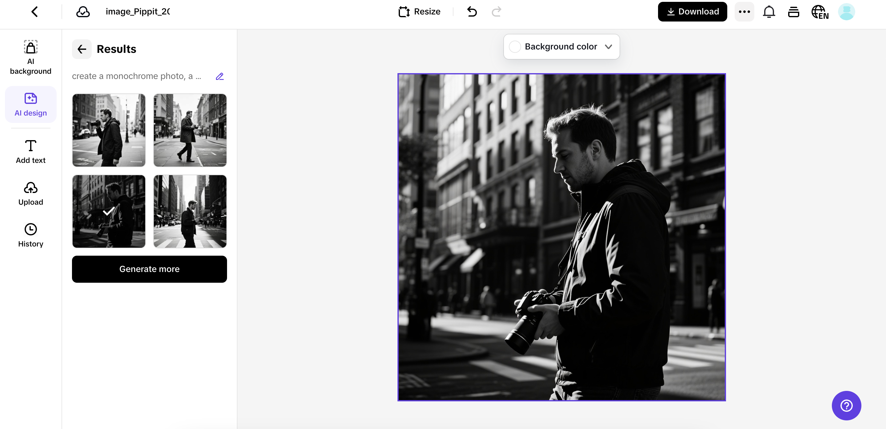 Recurso de design de IA