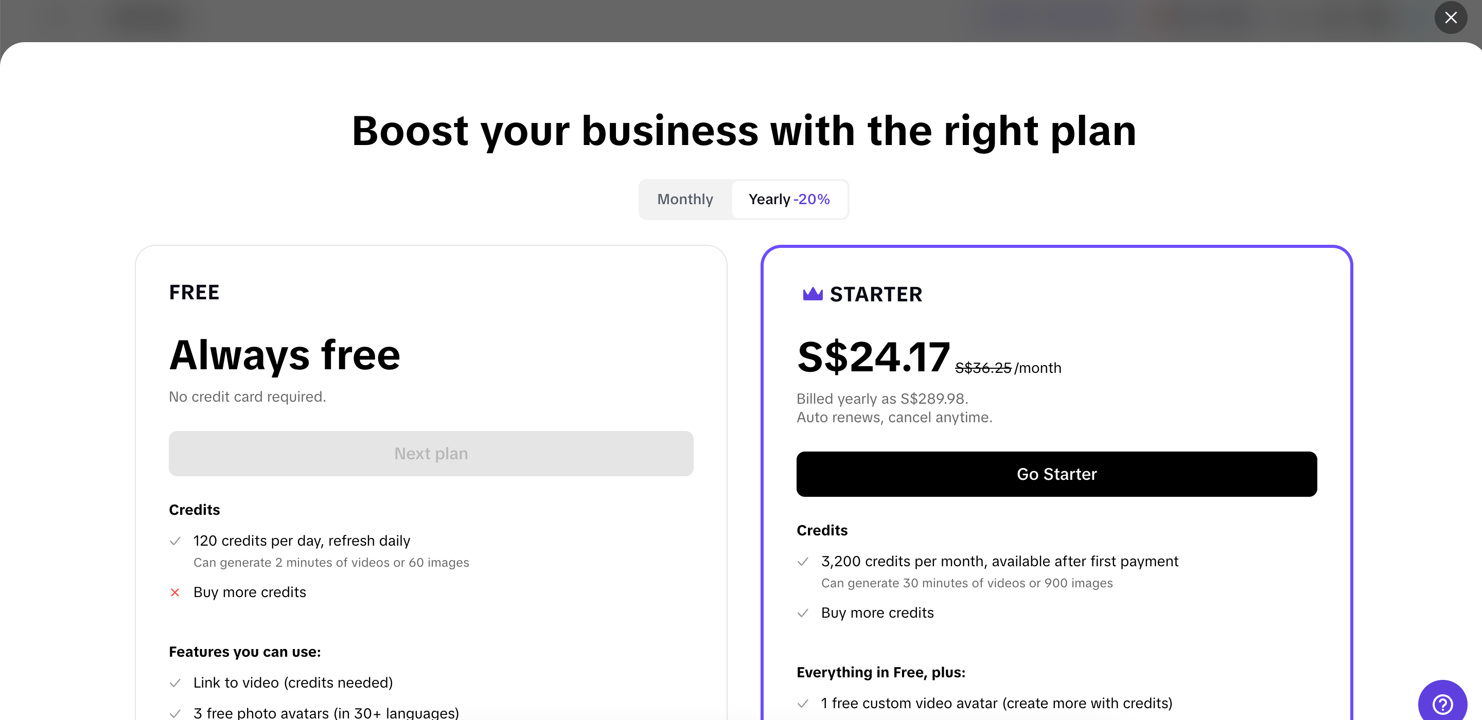 Pick your subscription plan