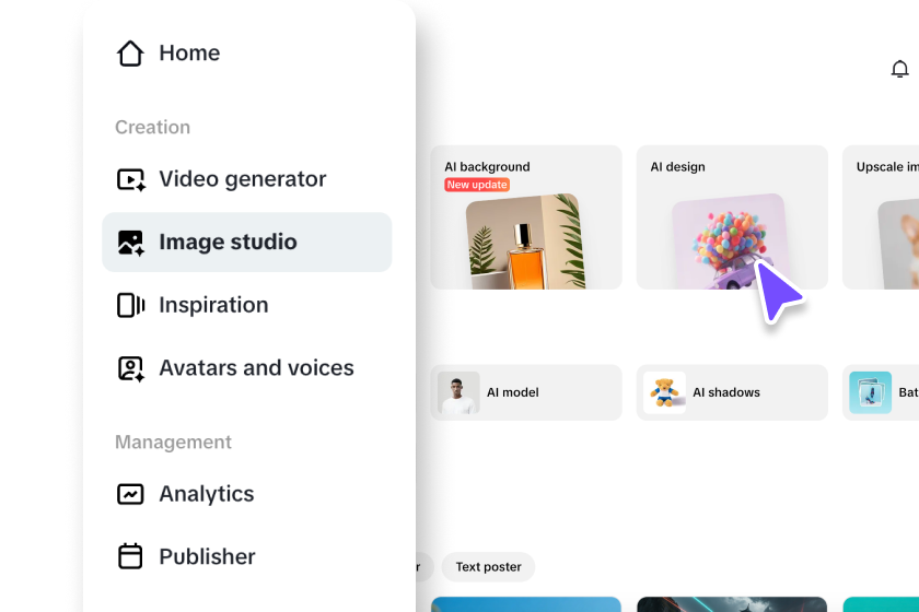 Go to the AI design feature
