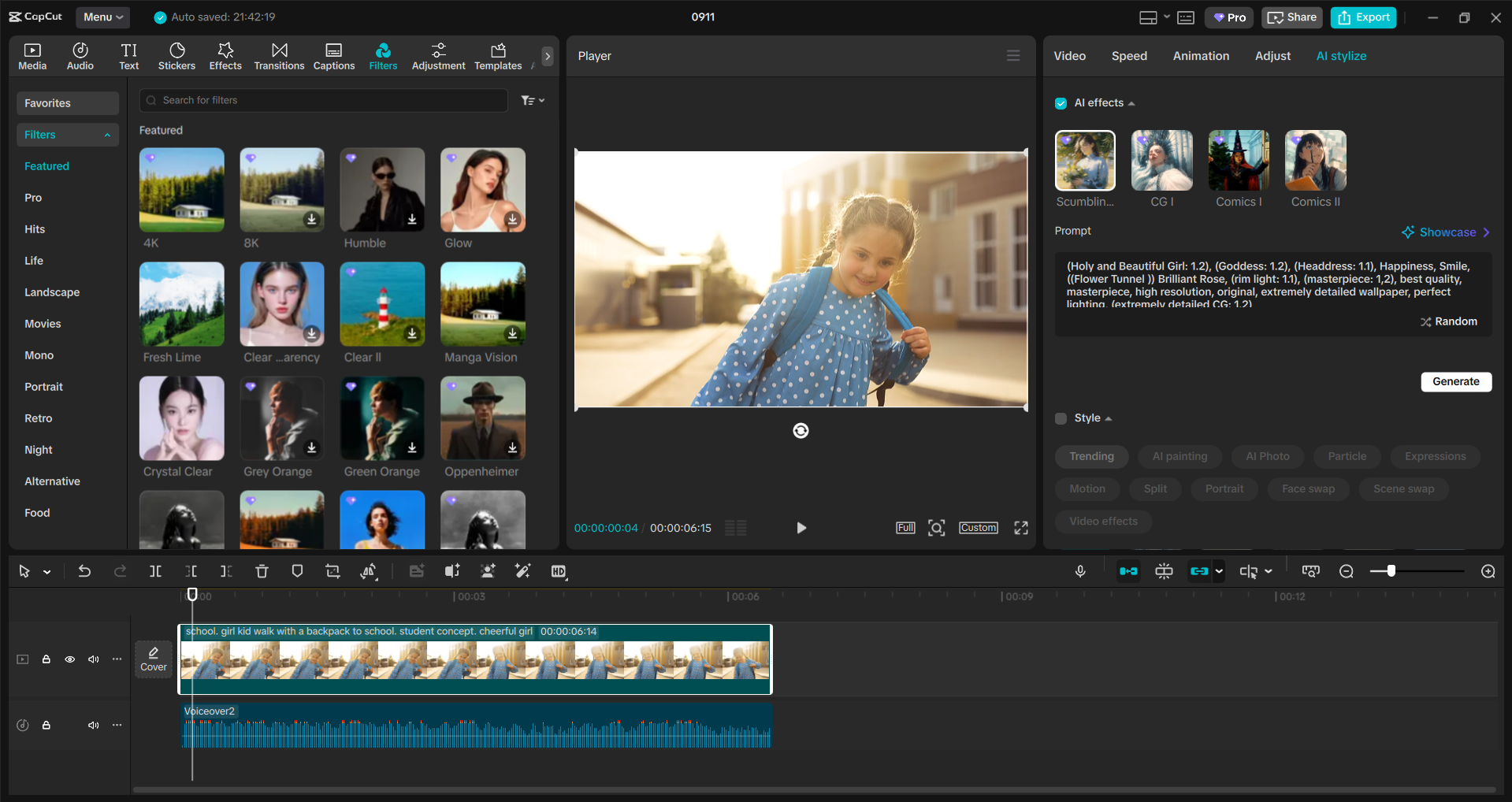 Interfaccia dell' CapCut editor video desktop - un editor video user-friendly per Windows