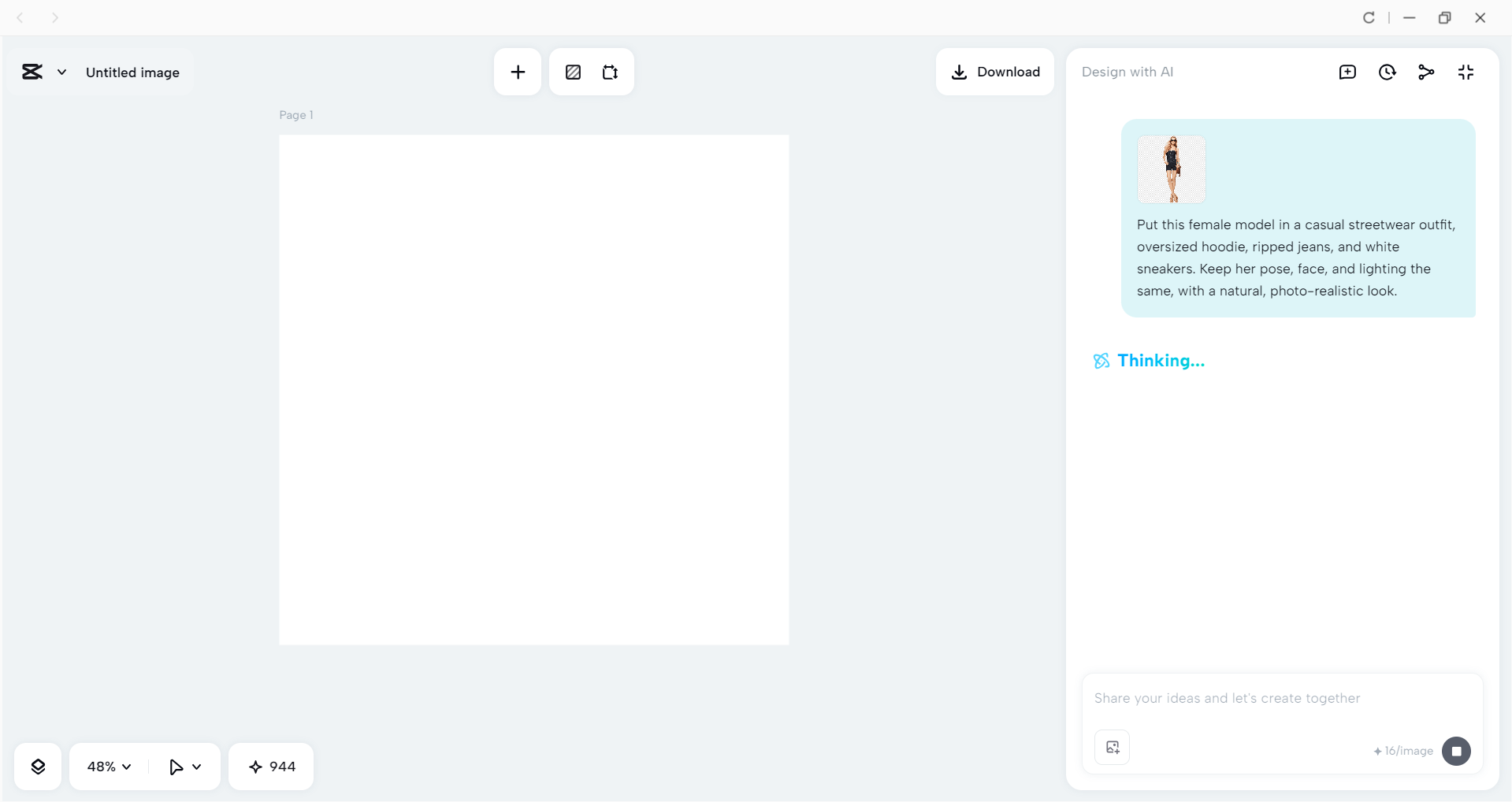 Trying on clothes on AI models with CapCut