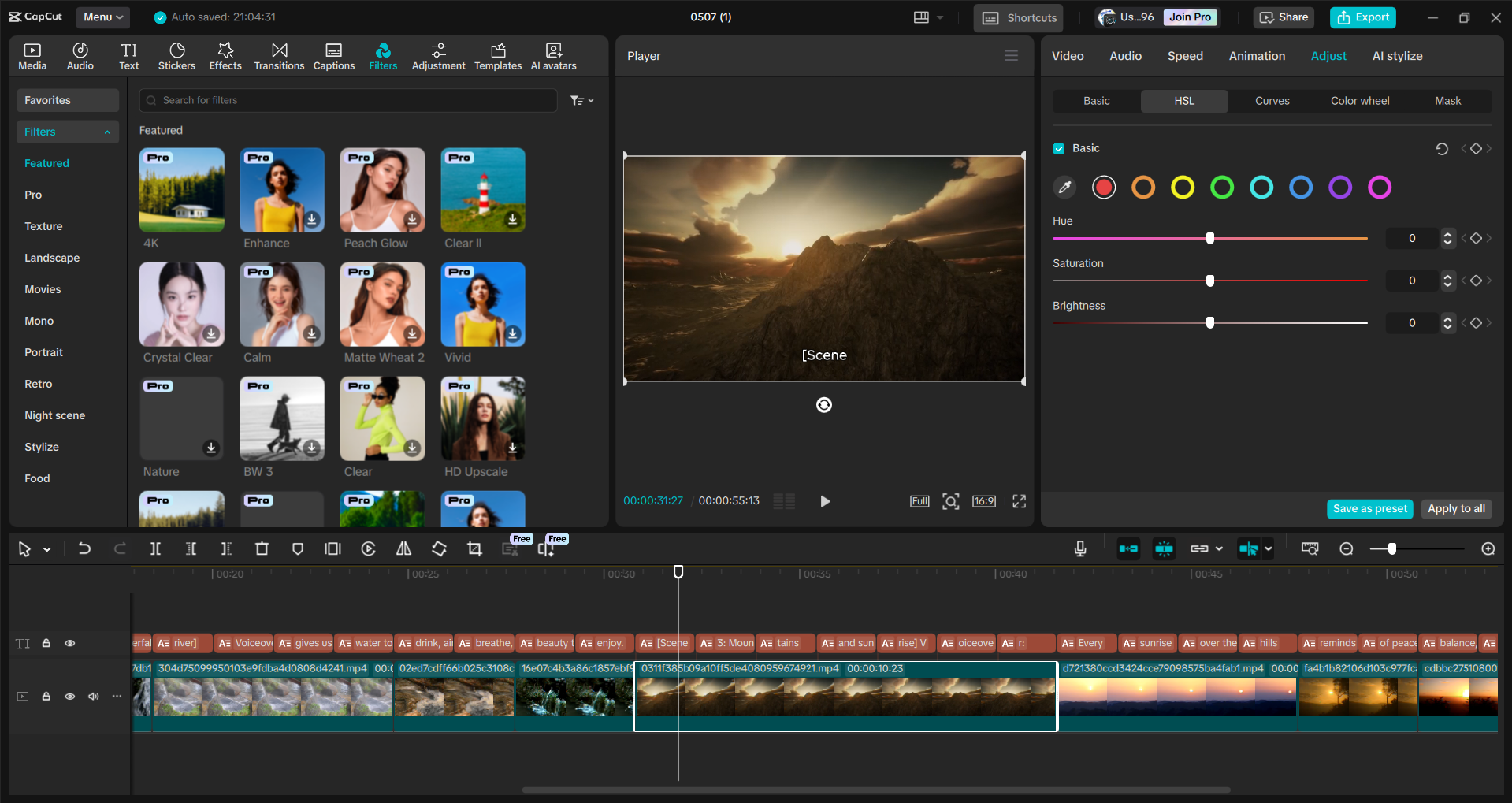 Interface of the CapCut desktop video editor - an alternative way to convert script to videos
