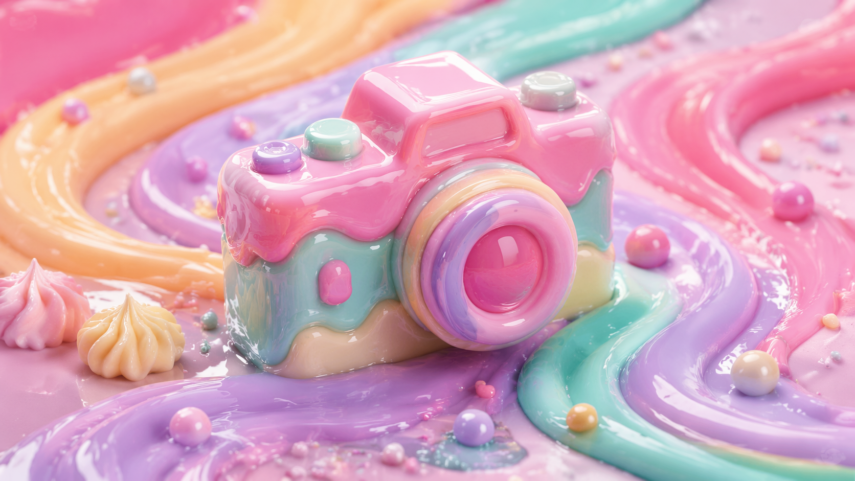 Dreamina AI Süßigkeitenfilter Prompt Beispiel 6: Skurriler Zucker Editorial