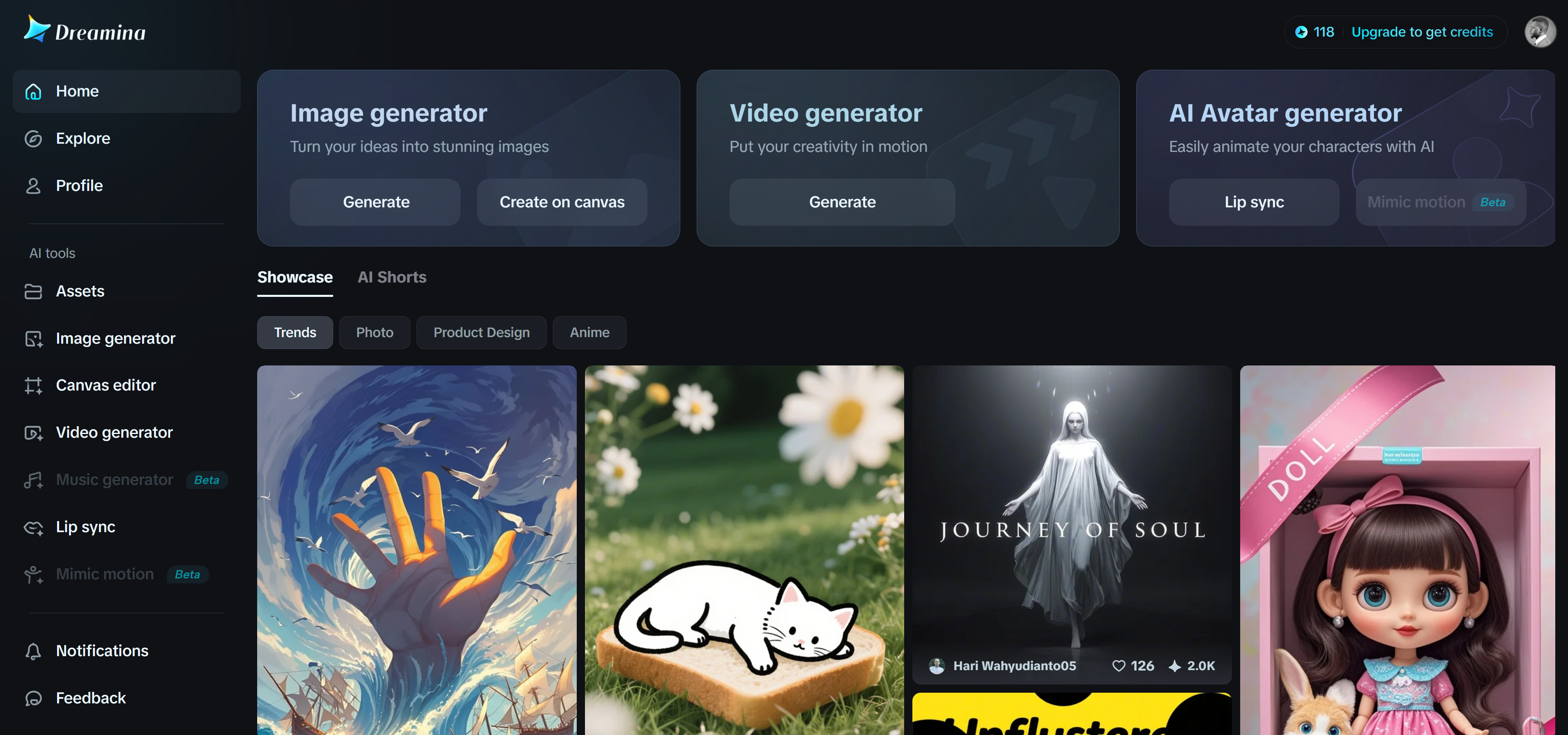 Homepage ng Dreamina