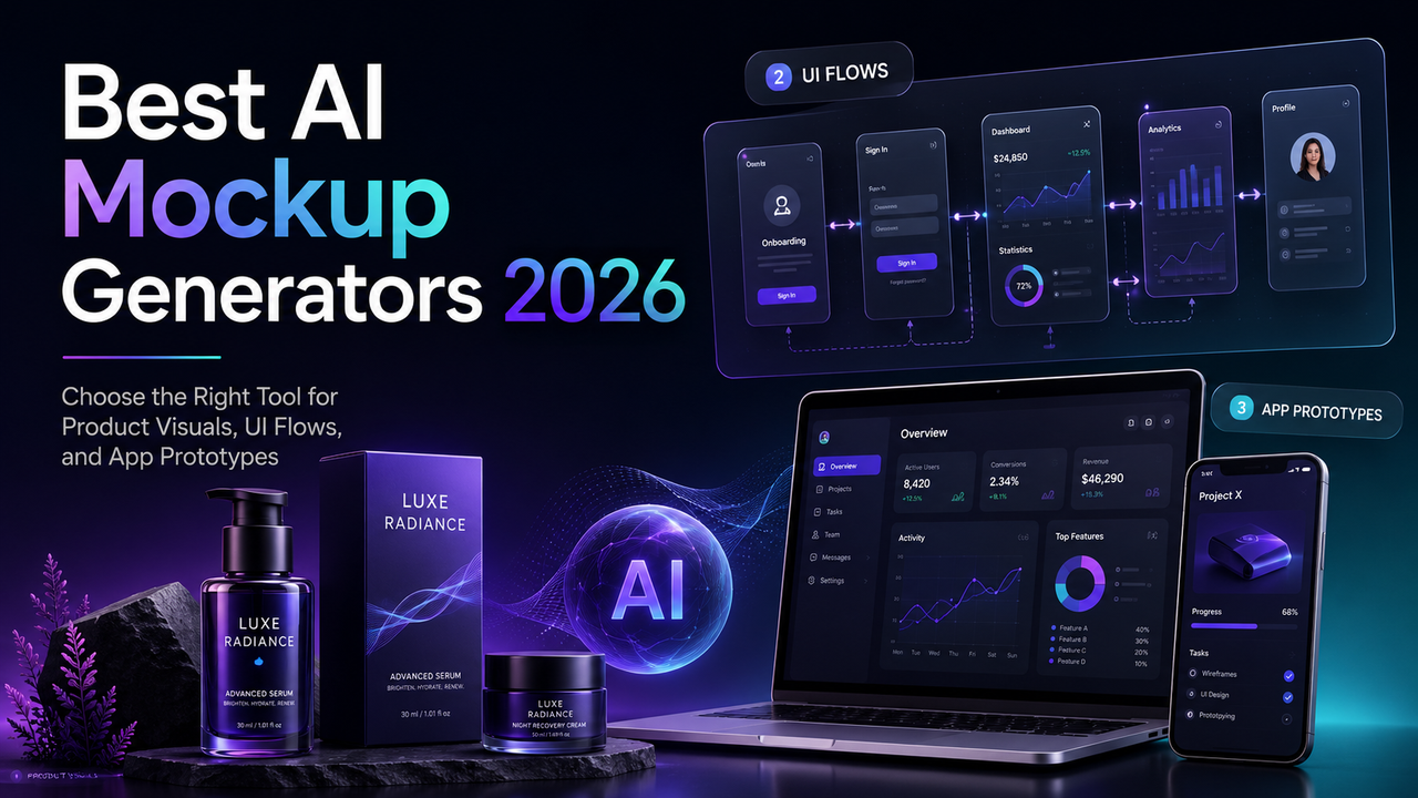 Best AI Mockup Generators 2026: Choose the Right Tool for Product Visuals, UI Flows, and App Prototypes