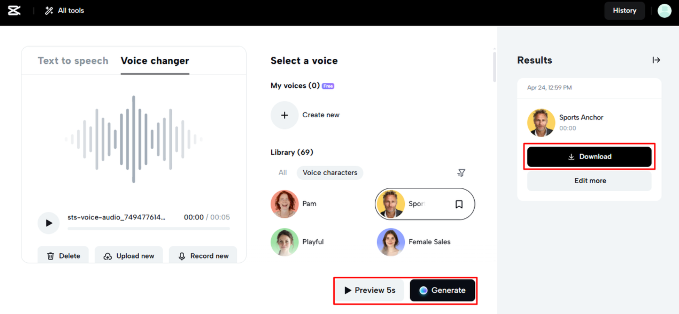 Ottieni un output di alta qualità su CapCut Web